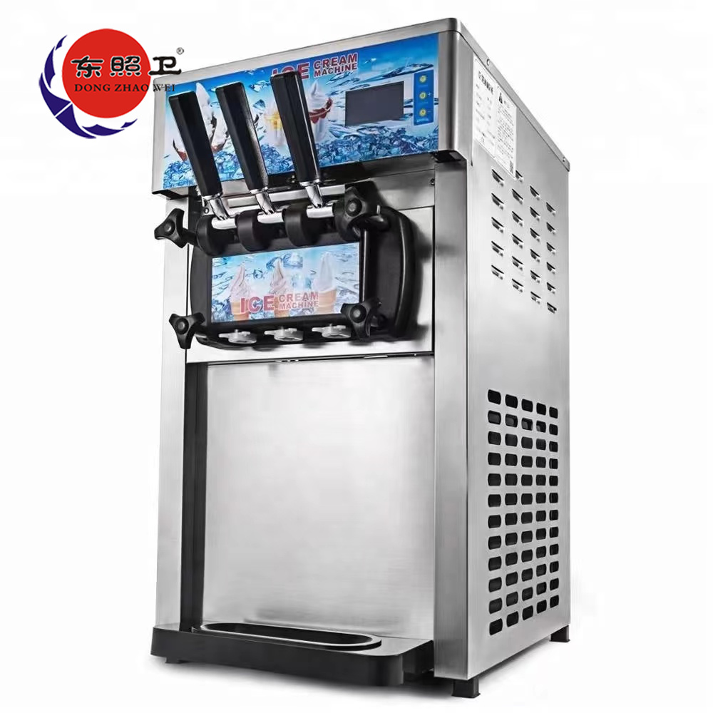 Factory Custom Logo 3 Flavors Soft Ice Cream Machine Countertop Commercial Competitive Price Machine Make Ice Cream