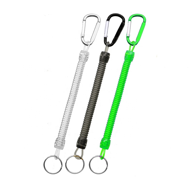 Wholesale Fishing Tools Lanyard Coil Fishing Metal Rope Heavy Duty Retractable Steel Wire Coiled Lanyard Leash for Pliers Use
