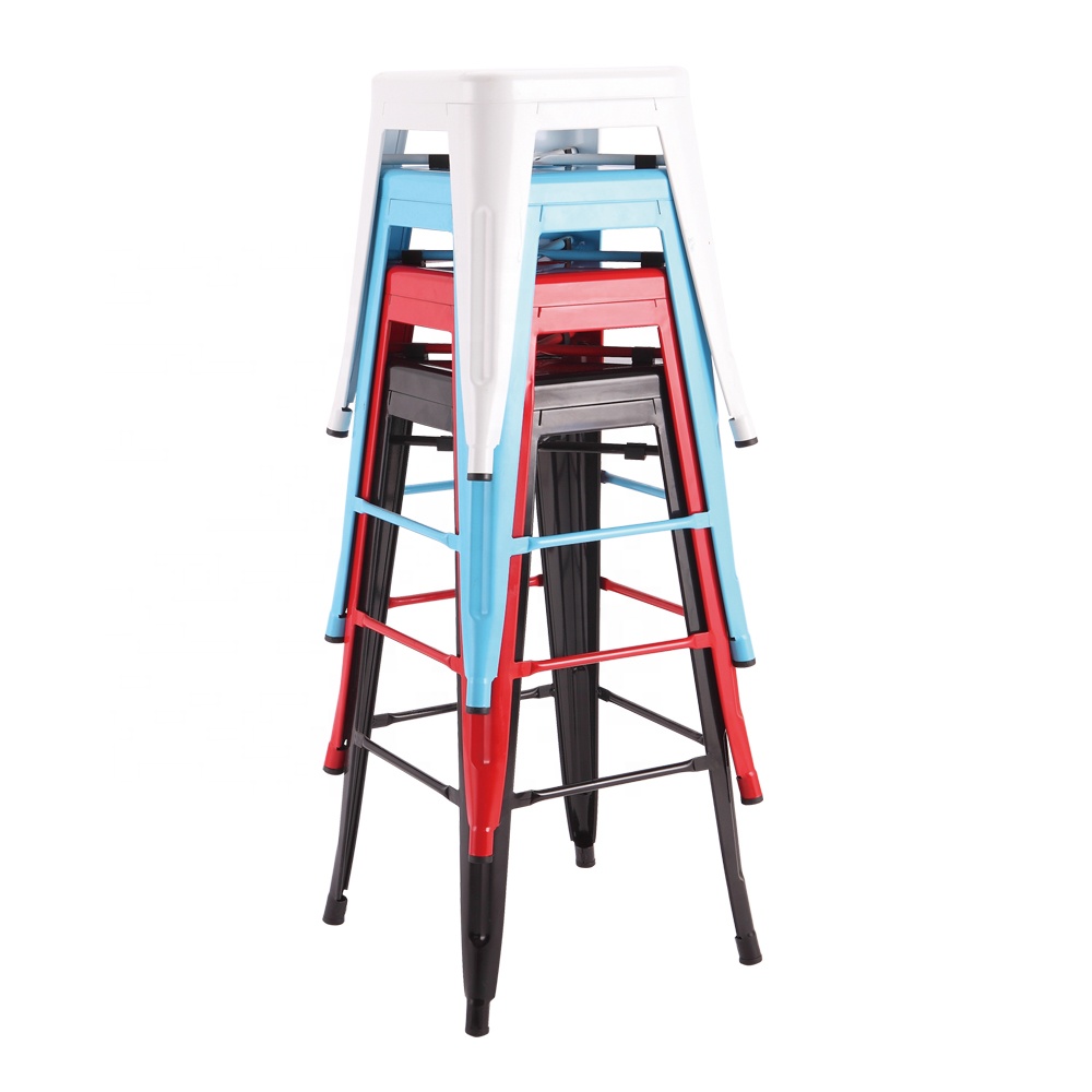 Stacking White Outdoor iron with powder coated Tolix Coffee Chair metal stool chair