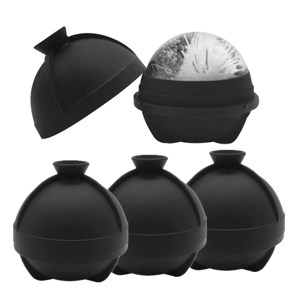 2020 Improved New Design Whisky Ice Ball Maker Silicone Molds Large Sphere Round Ice Ball Maker with Funnel