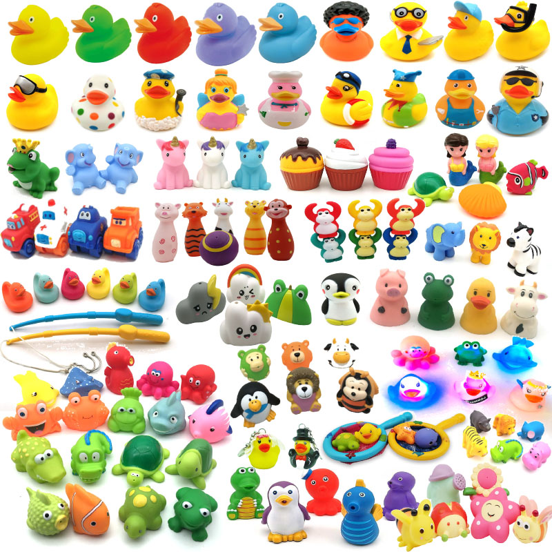 Cartoon Child Rubber Bath Toy Animal Summer Beach Toy Baby Bathtub Squirter No Hole Mold Free Sea Animal Bath Toy