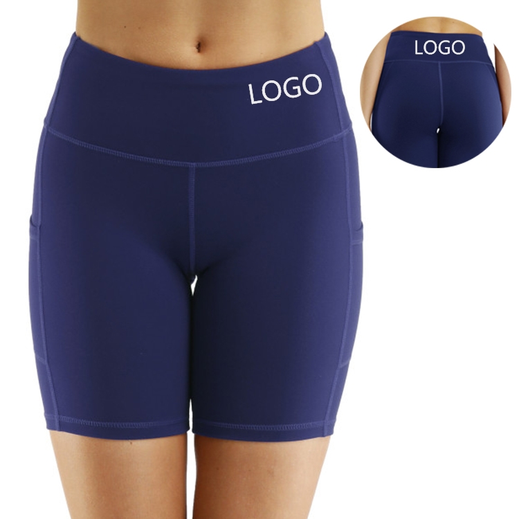 Wholesale Sports Pocket Shorts Breathable Tight High Waist Elastic Drying Fit Biker Shorts Women