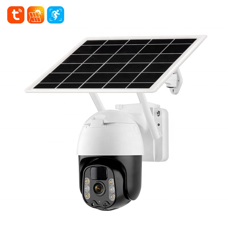 7800mAh rechargeable battery solar powered ptz colorful night vision 2k outdoor cctv wireless solar ptz camera security system