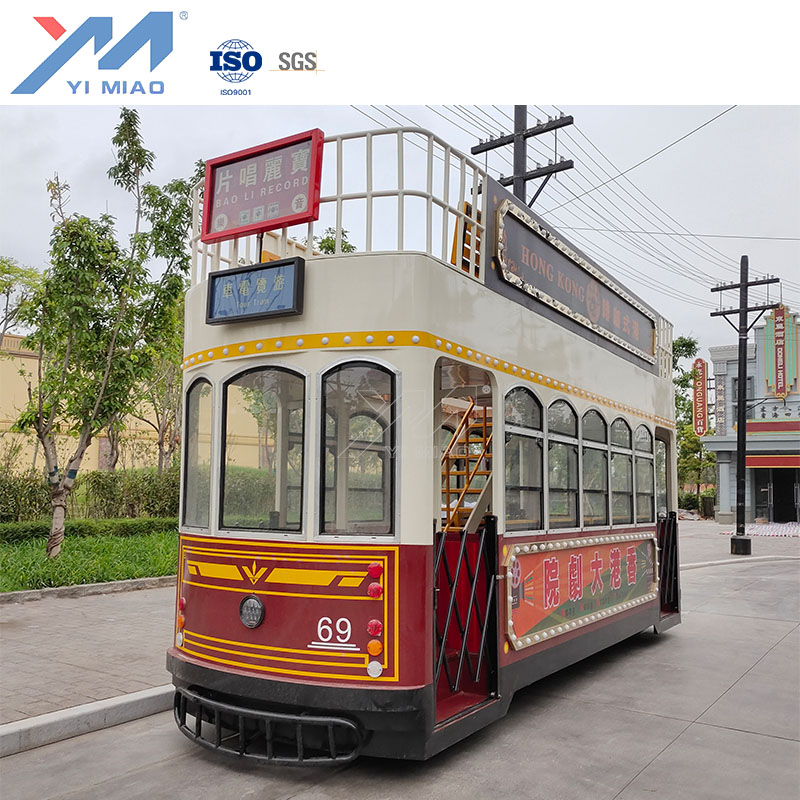 tourism application open type electric battery railway double decker sightseeing bus