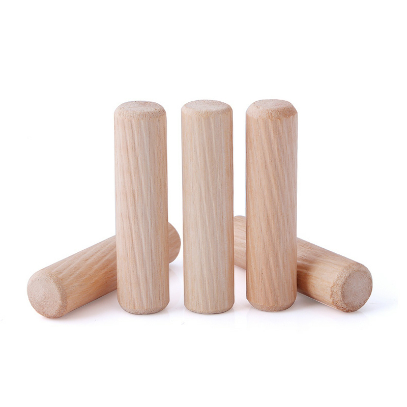 Factory customized round teak solid wood dowels practical hardware accessories for furniture use