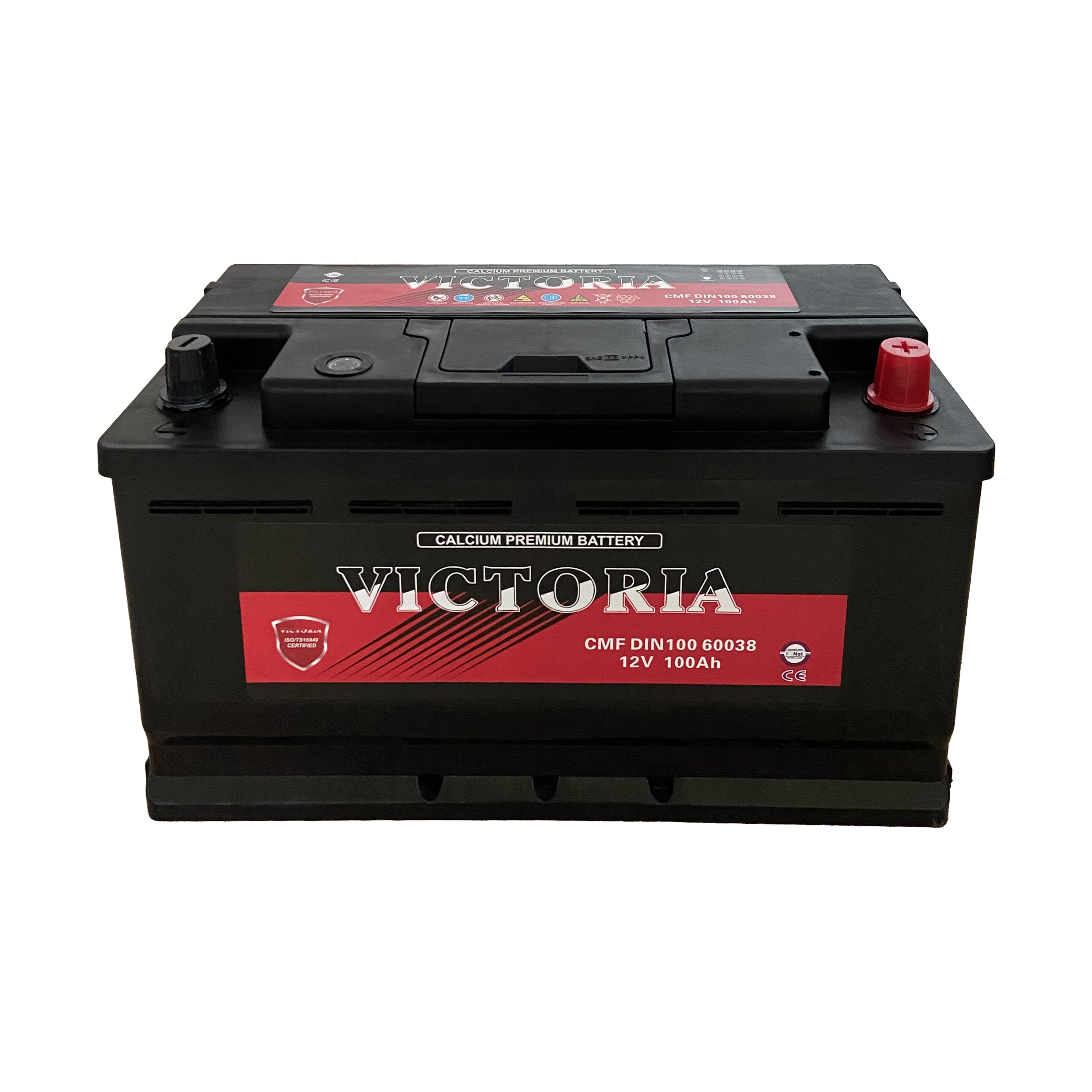 Korea Taliand design high CCA DIN100 60038 12v 100ah MF lead acid car starting battery