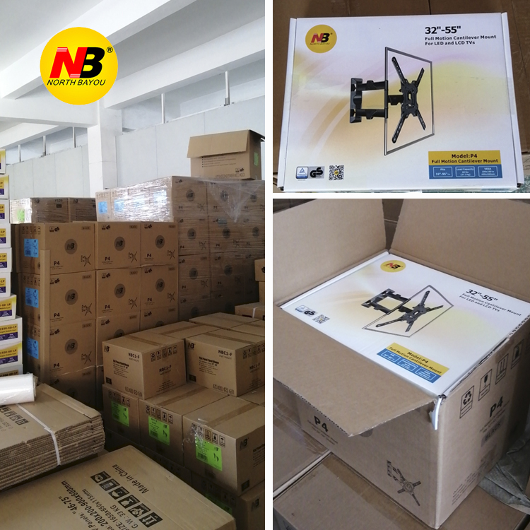 NB P4 32-55 дюймов светодиодный ЖК-экран настенный кронштейн для телевизора выдвижная стальная рукоятка поддержка VESA поворотный наклон полное движение тв крепление