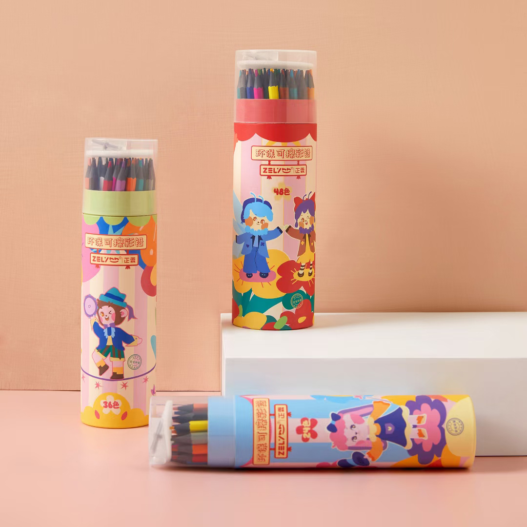 ZL215 Premium Quality cheap price holes pencil Eco-Friendly color pencil set with sharpener