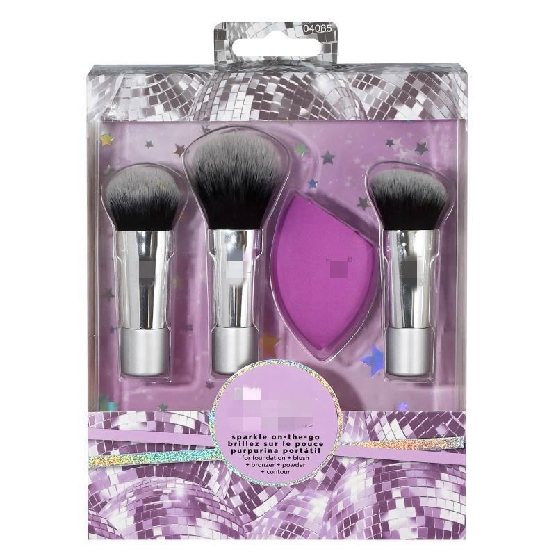 4pcs Makeup Brush Set RT Christmas Cosmetic Brush Set Makeup Brush Sponge Set Brochas De Maquillaje