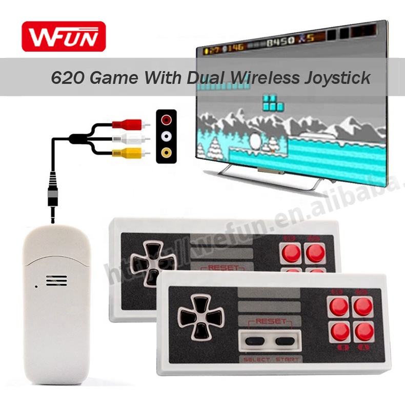 Wholesale 2.4G Wireless USB 8bit Retro Video Game boy Console 620 Game Stick Consola support TV Output With Double Controls