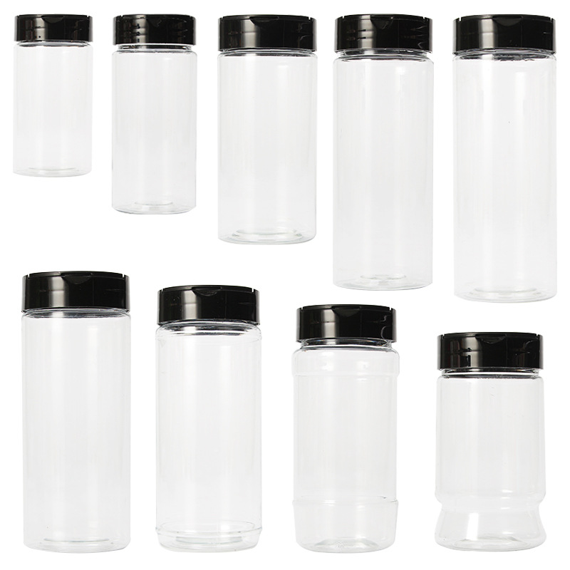 Factory Sell 100Ml Plastic Pepper Seasoning Shaker Spice Jar PET Clear Salt Spice Bottle With Flip Top