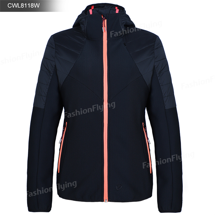 Fashion Outdoor Casual Lightweight Jacket Women Warm Hooded Jackets Zip Seamless Decoration Women's Coat