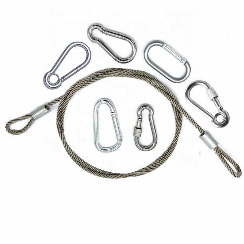 wholesale carbon steel wirerope lifting sling with terminal on both ends stranded braid wire galvanized steel wire for lifting