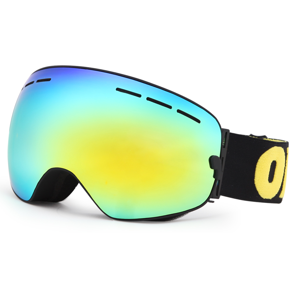 Ski Googles TPU Mirror Brown Dual-Layer PC+UV Lens Anti-fog Custom 3100