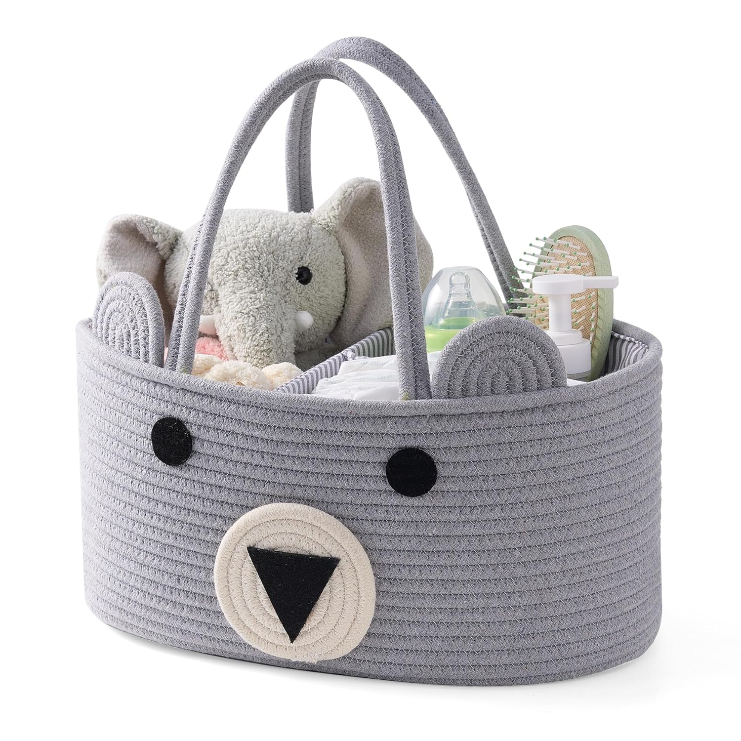 New Arrival Baby Diaper Organizer, Large Bear Cotton Rope Nursery Baby Shower Gifts Baby Newborn Essentials