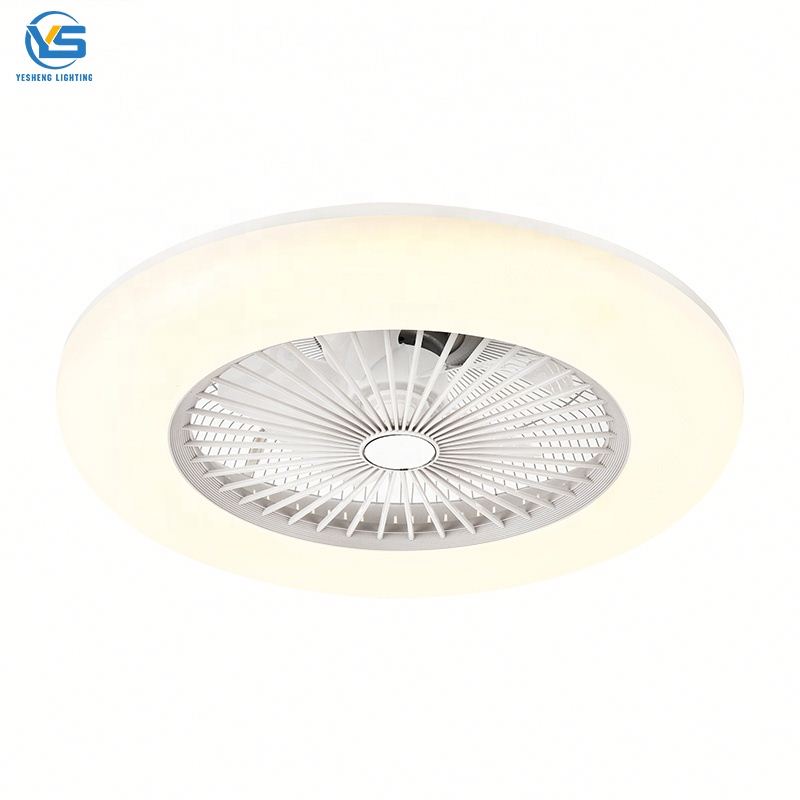 Modern Remote Controlled Ceiling Fan without blades with led light fan work with App Tuya Alexa Google for bedroom