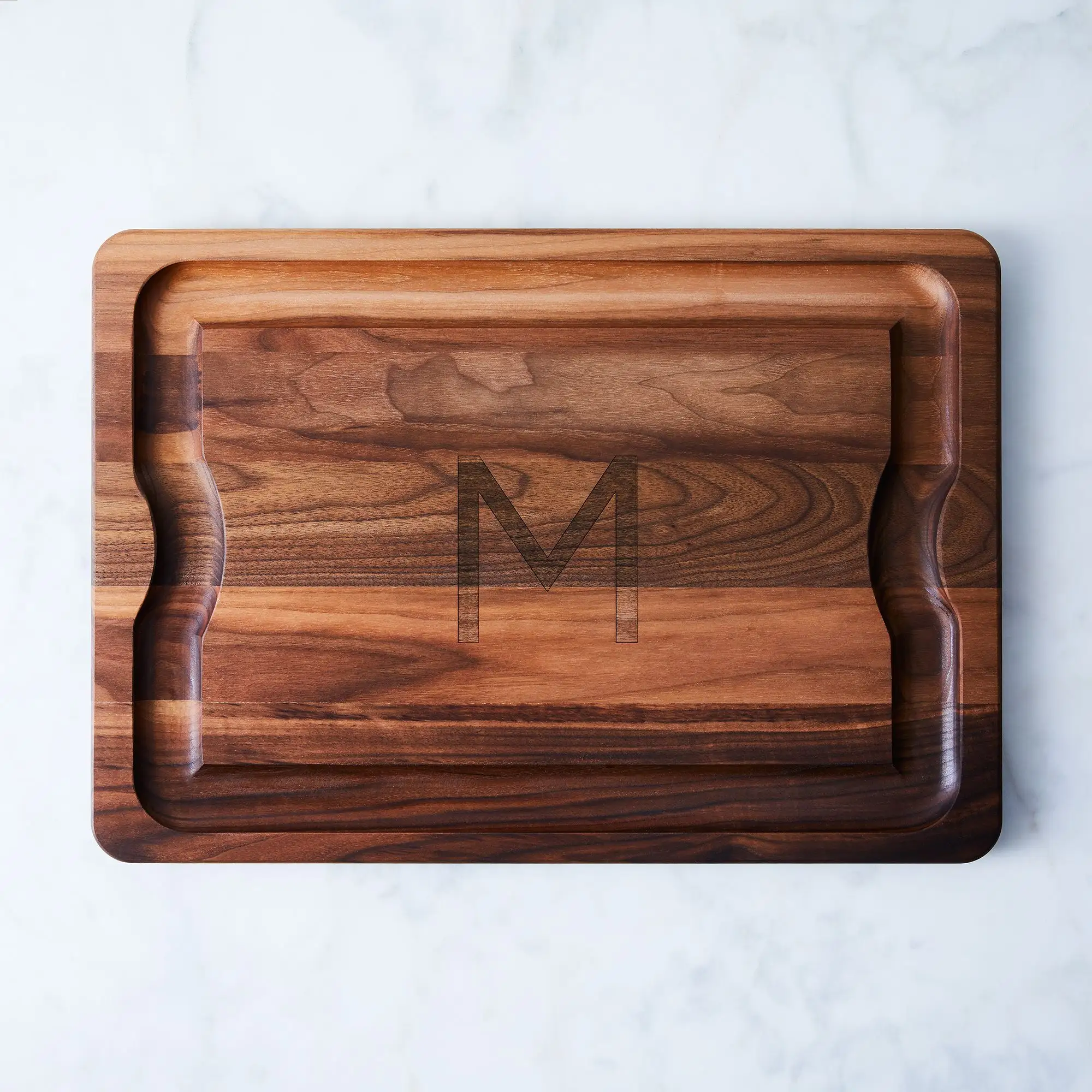 Custom large grill vegetable meat bbq black walnut wood cutting board for kitchen