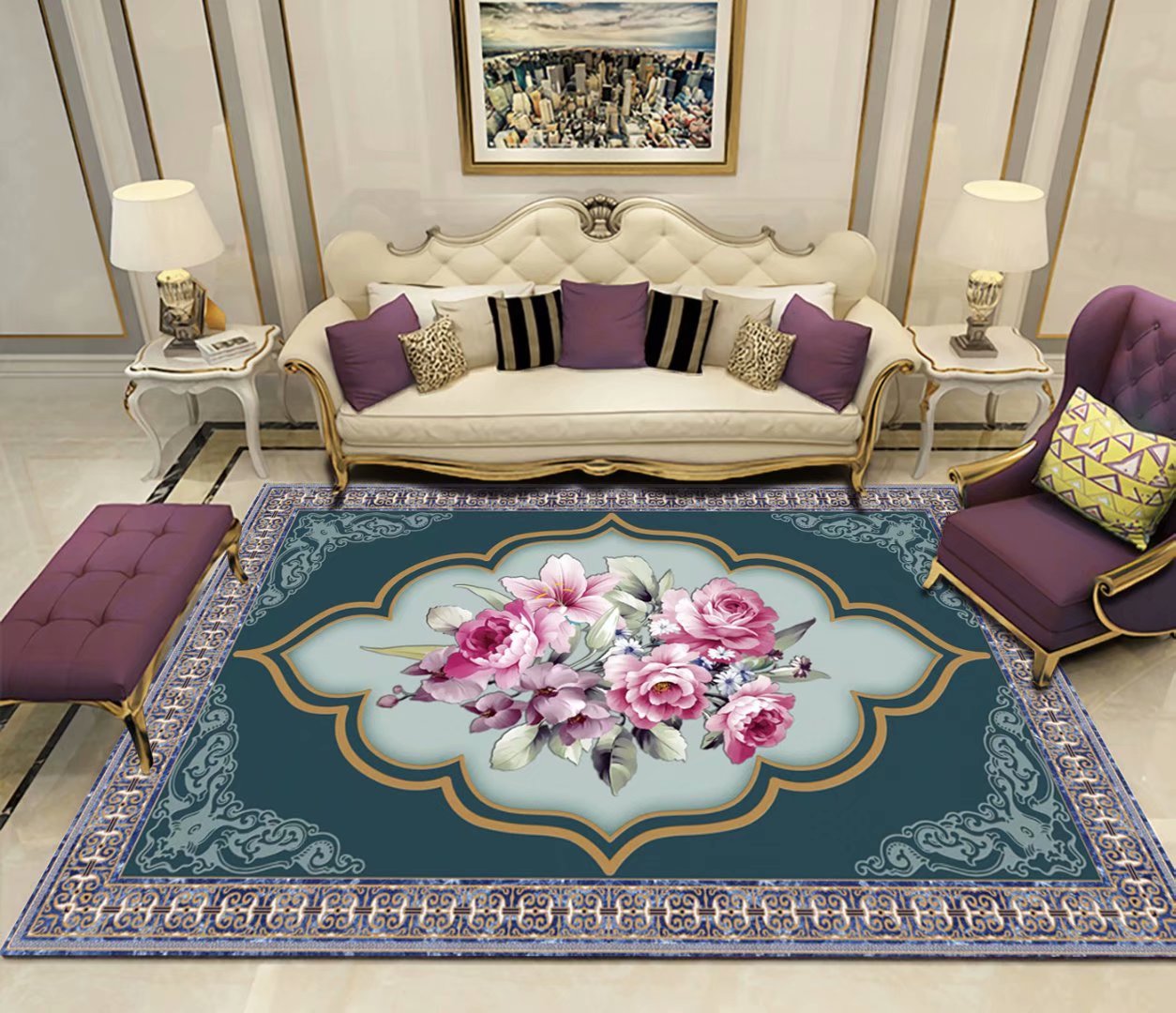 Persian style Printed carpets best selling tapis salon outdoor carpet