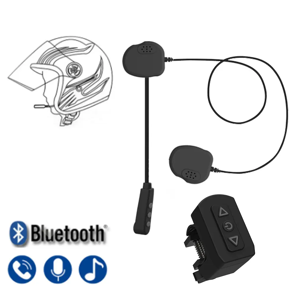 BT 5.0 Motorcycle Helmet Headset Wireless Hands-free Stereo Headset Motorcycle Helmet Headset MP3 Speaker