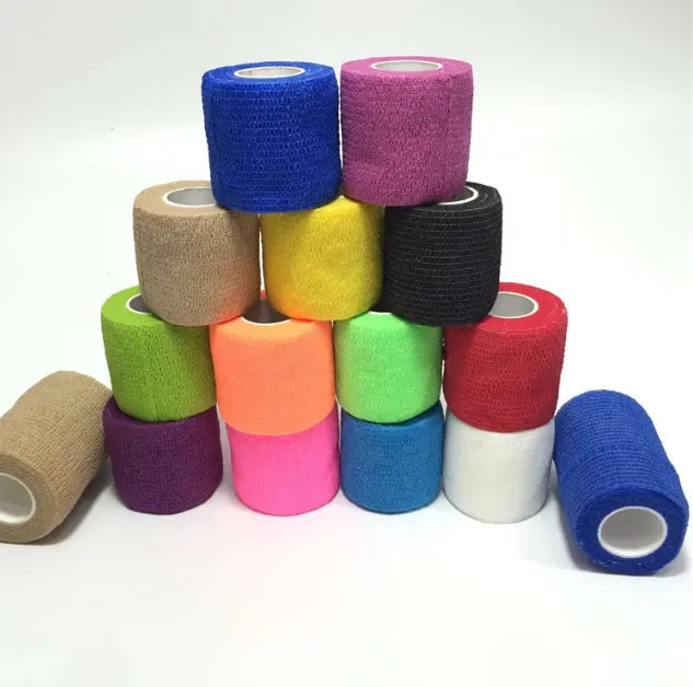 Multi Colors Waterproof Self Adhesive Bandages Wrap Athletic Elastic Tape Football Sock Cohesive Bandage
