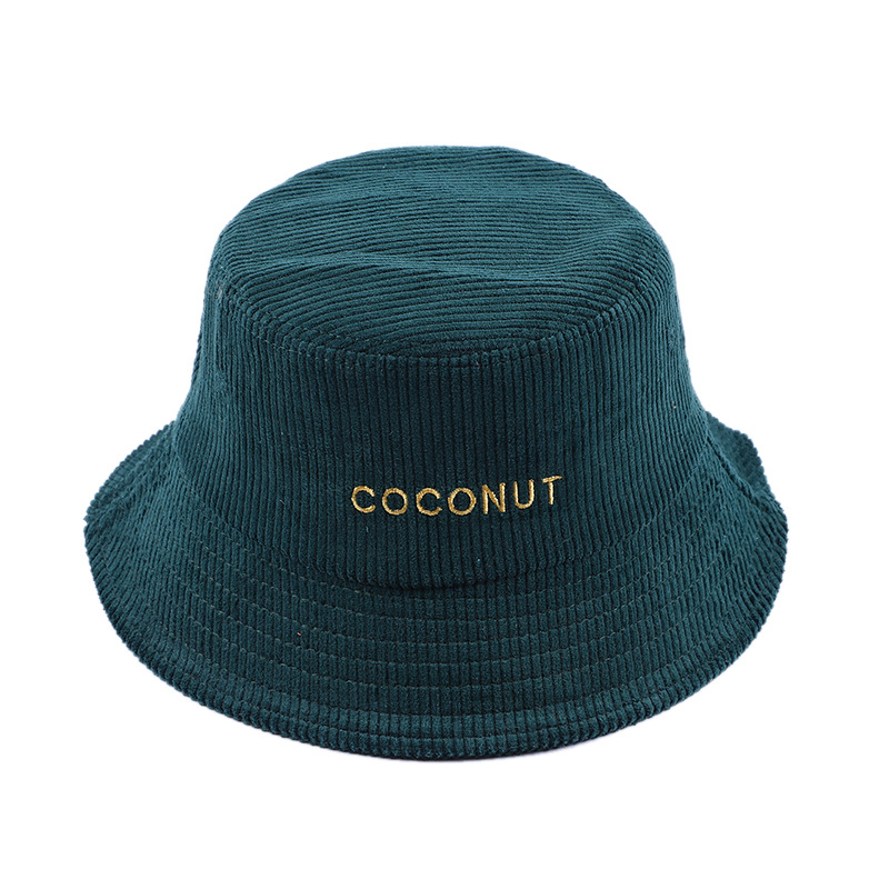 wholesale cheap Low MOQ custom embroidery logo fitted pure color corduroy bucket hat