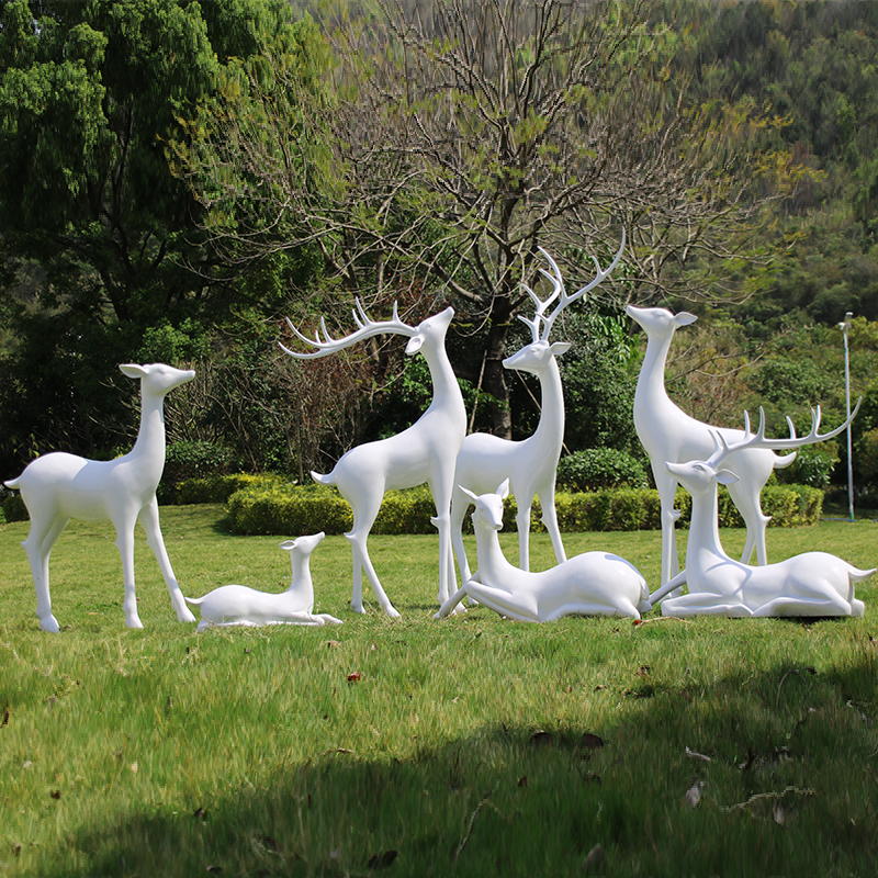 Custom Copper Deer For Decor Giant Animal Statue Deer For Decor Economic Fiberglass Sculpture For Garden