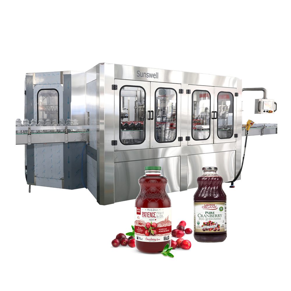 Glass bottle filling and capping machine for juice making production line