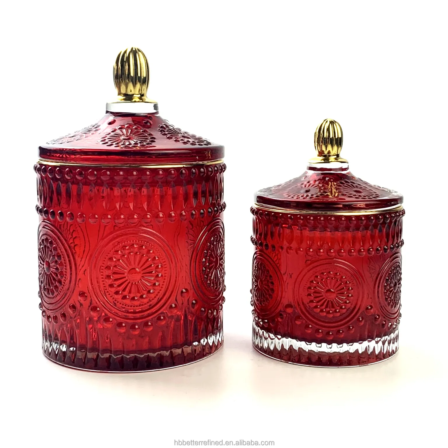 Christmas Red Colored Sunflower Luxury Candle Jar