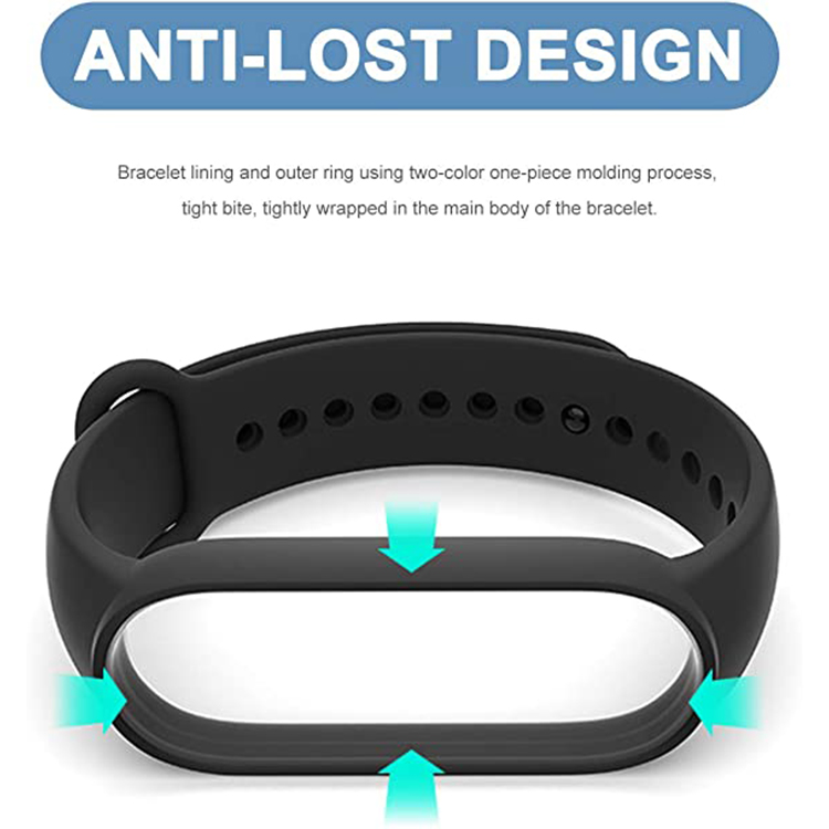 Curve End High Quality Plain Silicone Band Watch Strap girls watch silicon bands For Xiaomi 5/6 smart mi band