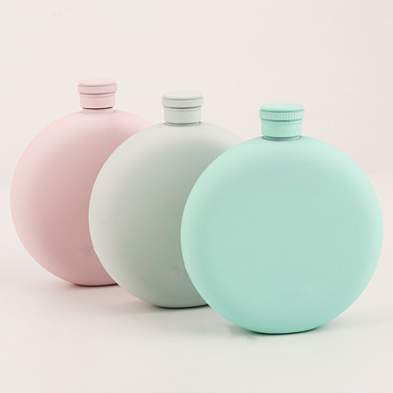 DYS011 Wholesale Stainless Steel Laser Welding Electroplating Hip Flask Painted 5oz Round Flask Men Customize