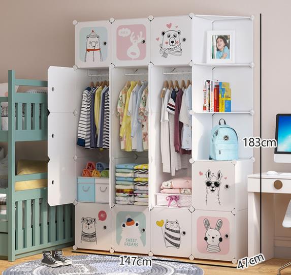 Modern simple home corner baby wardrobe kids assembly simple storage cabinet