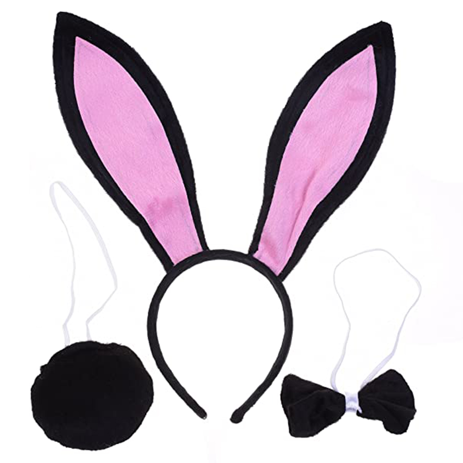C1416 Kids Party Halloween Costume Set Bunny Rabbit Ears Headband Tail Child Role Play Clothing