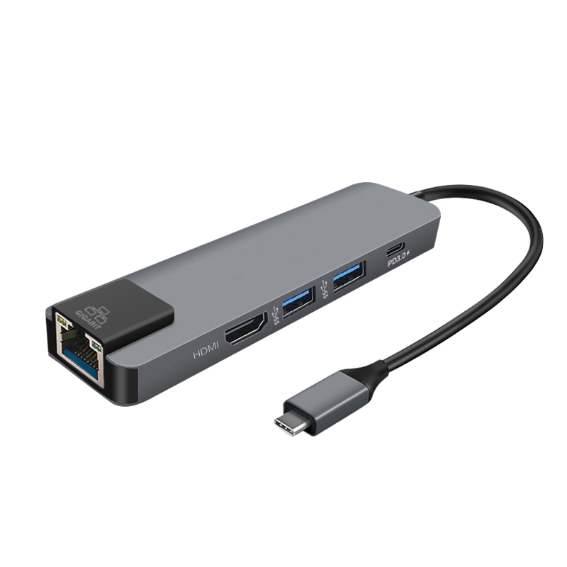 USB C Type-C 3,1 концентратор для 4K HD RJ45 USB PD Быстрая зарядка 5 в 1 USB док-станция для MacBook Air Pro ПК концентратор