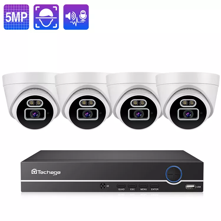 Techage Высококачественная 5Mp Poe купольная камера 8Ch сетевая видеокамера дневного и ночного видения