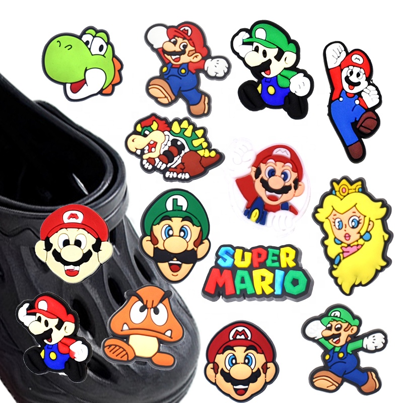 Новые Мультяшные Подвески super mario bros croc для croc, мягкая ПВХ обувь для Марио bross
