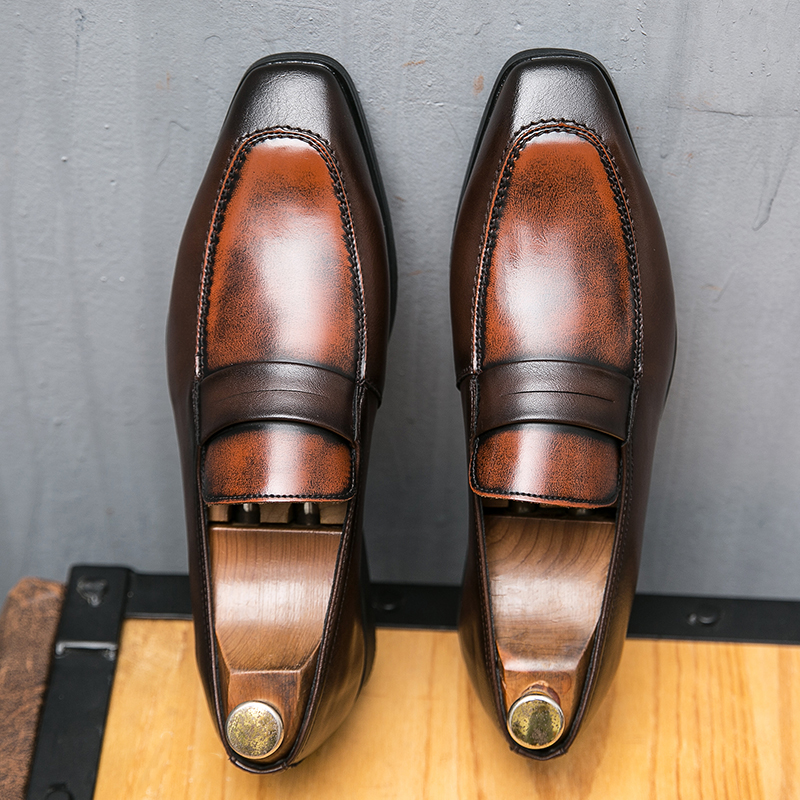 Hot Selling Slip On Mens Dress Shoes Genuine Leather Breathable Casual Shoes Comfortable men leather shoes dress