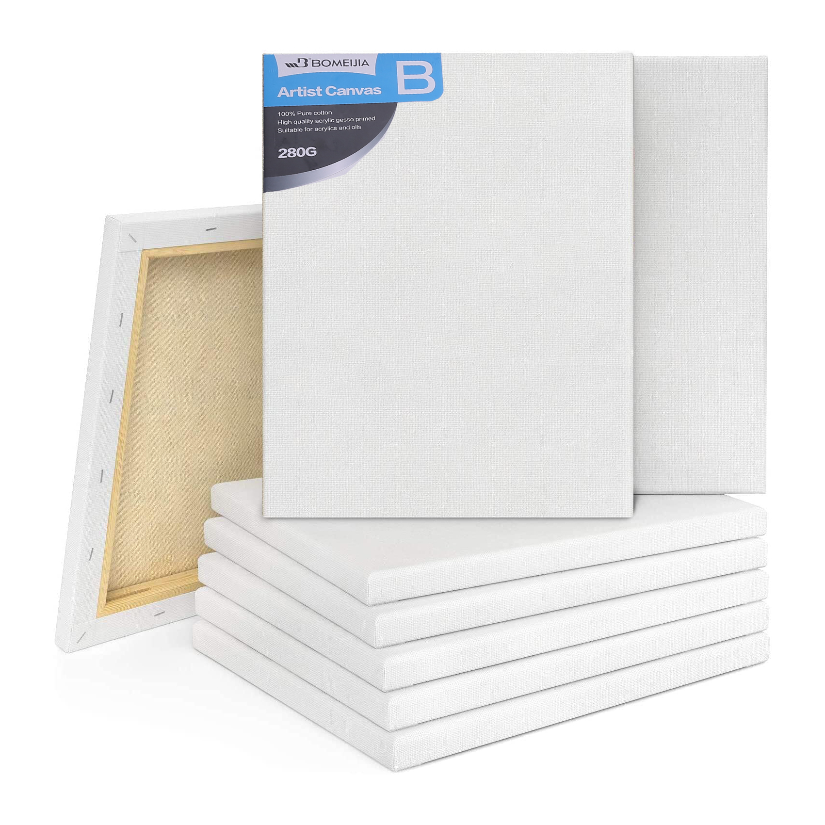 Boemijia 280g 100% хлопок оптовая продажа 16x20 дюймов растягивается белый чистый холст для Художественные Масляные картины на заказ для рукоделия