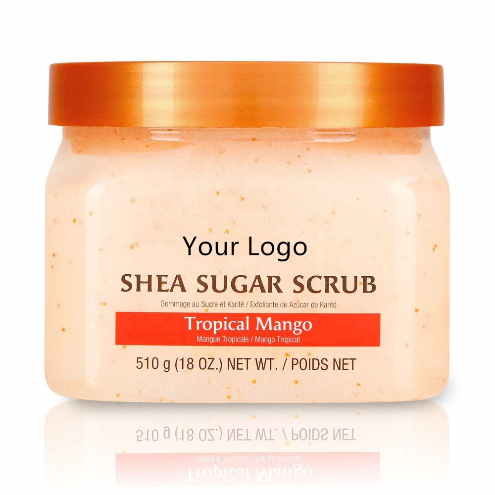 Amazon Hot Sell Wholesale Private Label 24 Hour Intense Moisturizer Softening Body Scrub With Mango Seed Oil For Women And Men