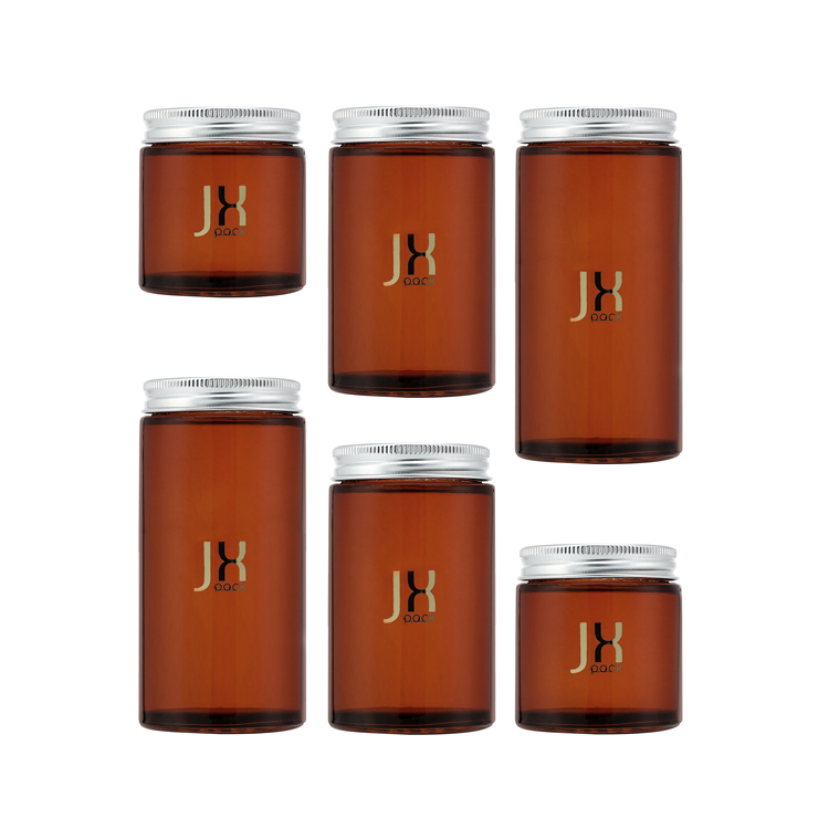 Herb jars custom printed red airtight storage container spice cookies coffee tea glass jar with aluminum lid