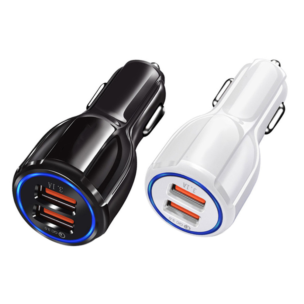 3.1A автомобильное зарядное устройство с двумя портами USB для быстрой зарядки QC 3,0 телефон зарядное устройство адаптер для iPhone 12 11 Pro Max 6 7 8 Xiaomi Huawei