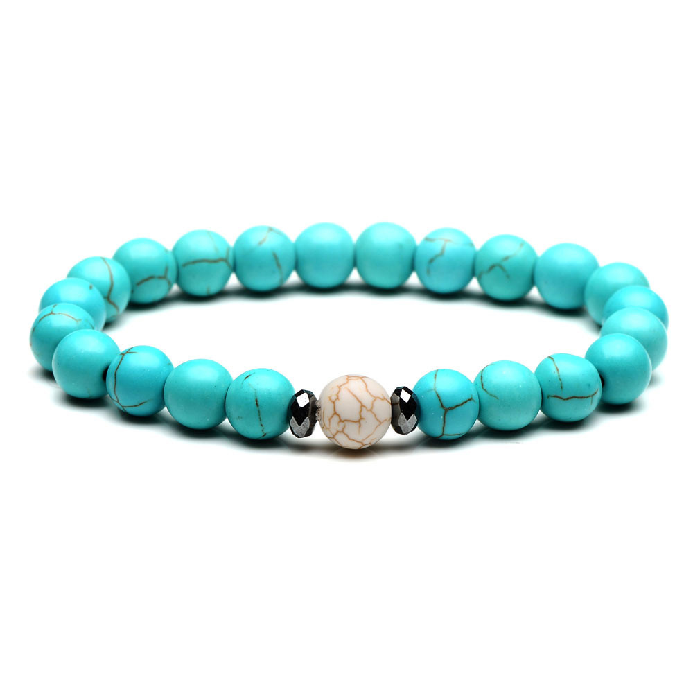 Best Design Romantic Friendship Distance Couple Bracelet Turquoise Bead gift bangle jewelry Bracelets For Women Men