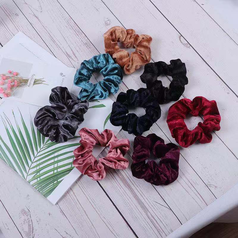 Горячие продажи девушки Упругие бархатные волосы Scrunchies украшение волос scrunchies аксессуары для волос