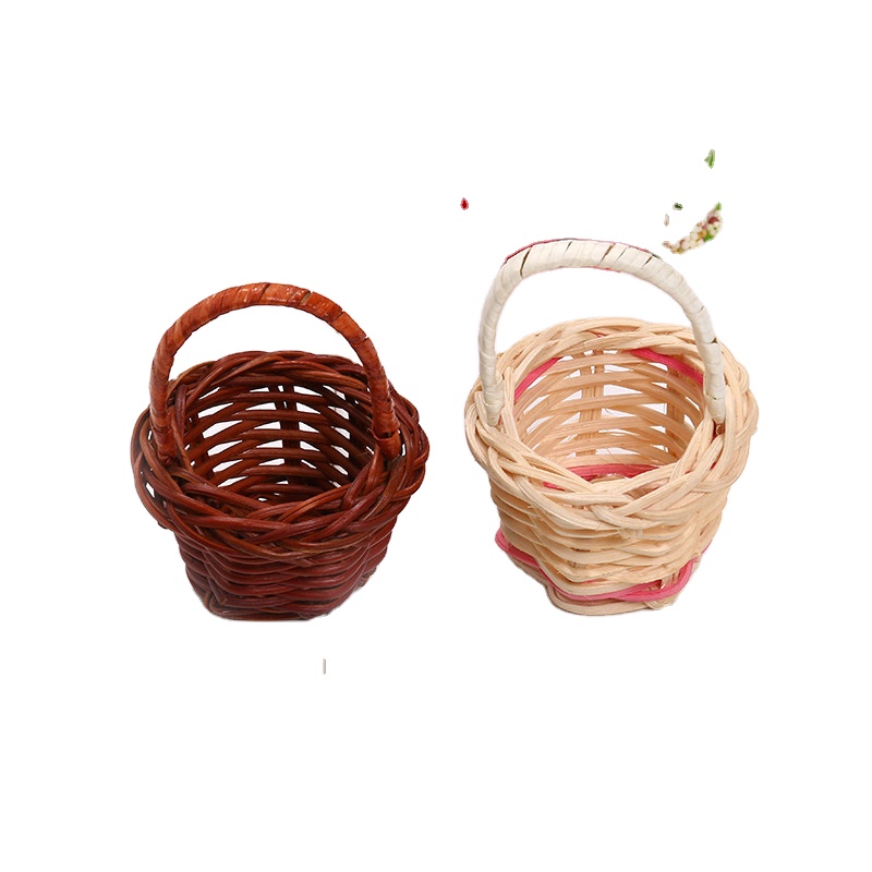 Rattan Mini Portable Basket Idyllic Furniture Decorative Ornaments Basket
