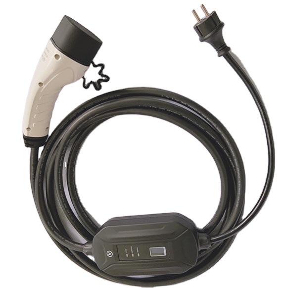 Hot selling IEC 62196 Type2 adjustable current 8a, 10a, 13a, 16a portable EV charger