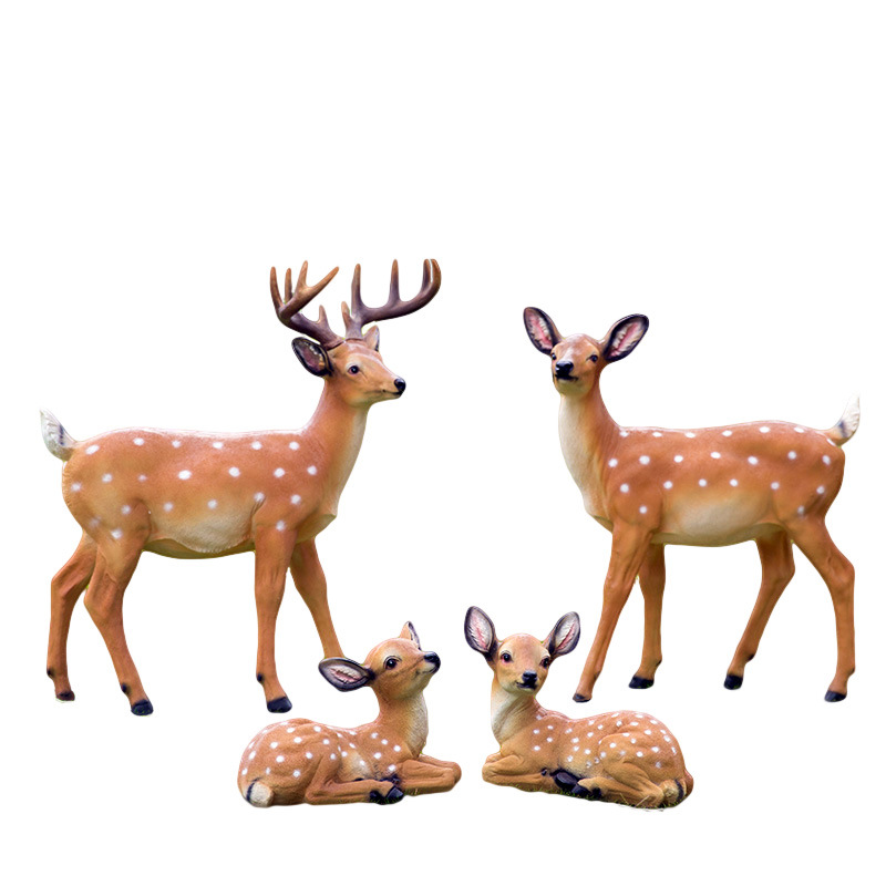 Exquisite Design Sika Deer Big Led Christmas Motif Light Resin Artificial Deer Statue For Outdoor Garden