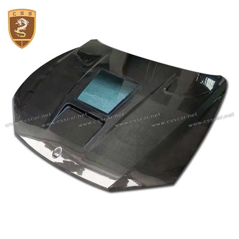 Auto Parts MSY Style 3K Glossy Carbon Fiber Transparent Glass Car Bonnet Engine Hood Scoop For Maserati Levante