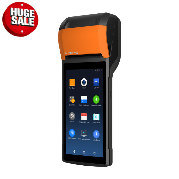 SUNMI V2 Multi-touch Portable Mobile Handheld Pos Terminal Android Touch Screen Pos Receipt Printer Point Of Sale System