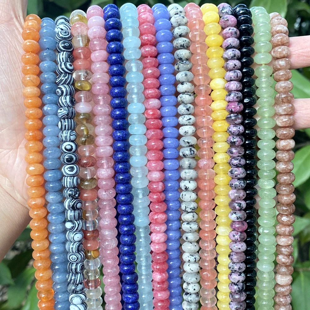 Wholesale 5x8mm Natural Stone Beads Rondelle Gemstone Abacus Disc Beads For Jewelry Making DIY Bracelet Necklace Accessories