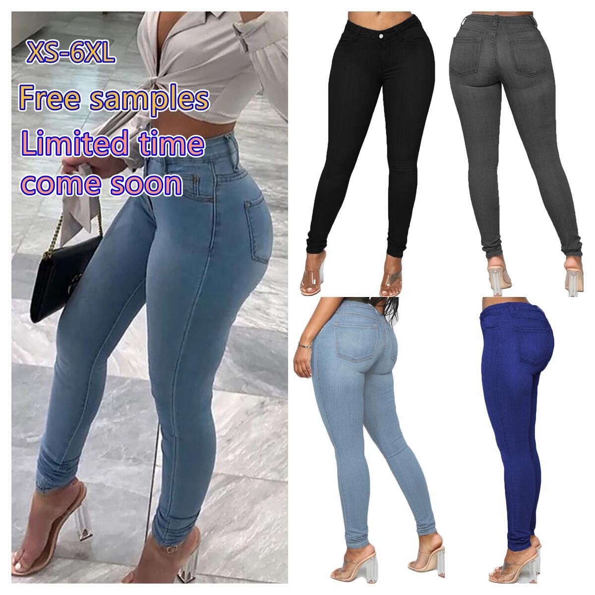 Peach Hips Stretch Women's Pencil Ladies Trousers Free Samples Plus Size Pants & Jeans