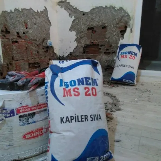 Isonem MS 20 Capillary Plaster, Damp-proof Cement Based Render used on damaged walls having moisture dampness problems